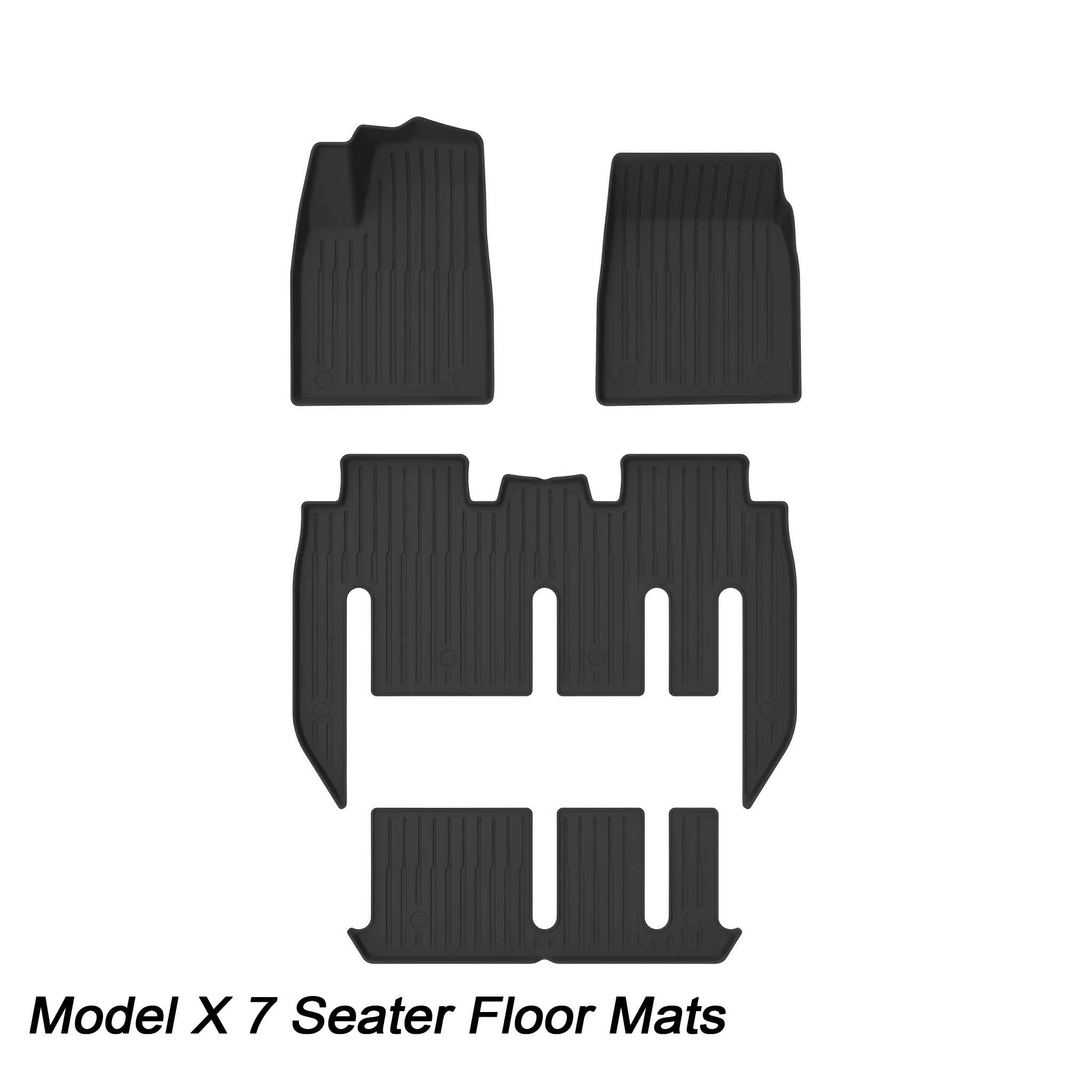 2021-2025+ All Weather Floor Mats For Model X ( 7 Seater)