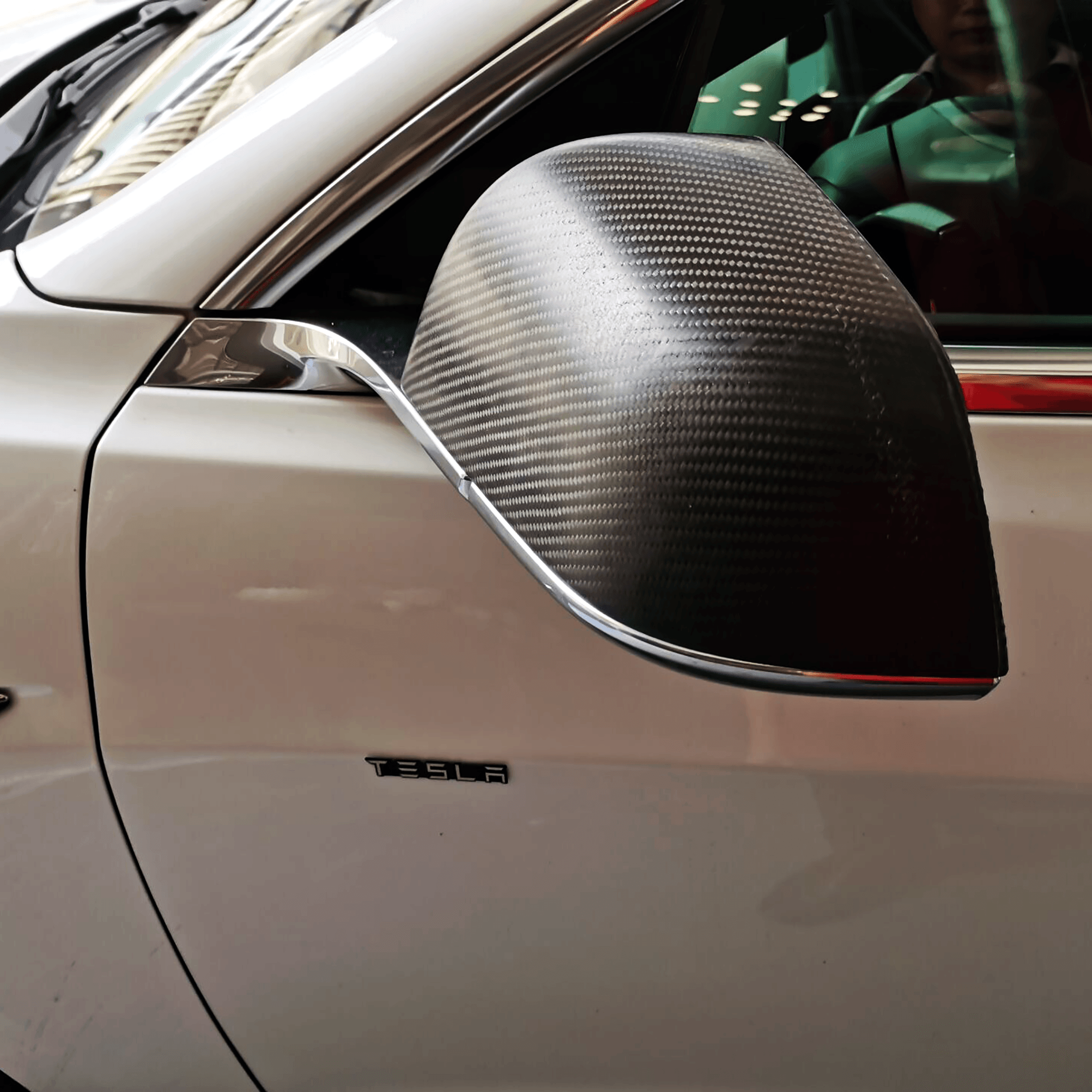 Real Carbon Fiber Mirror Covers For Tesla Model Y-Motor Vehicle Frame & Body Parts-Teego