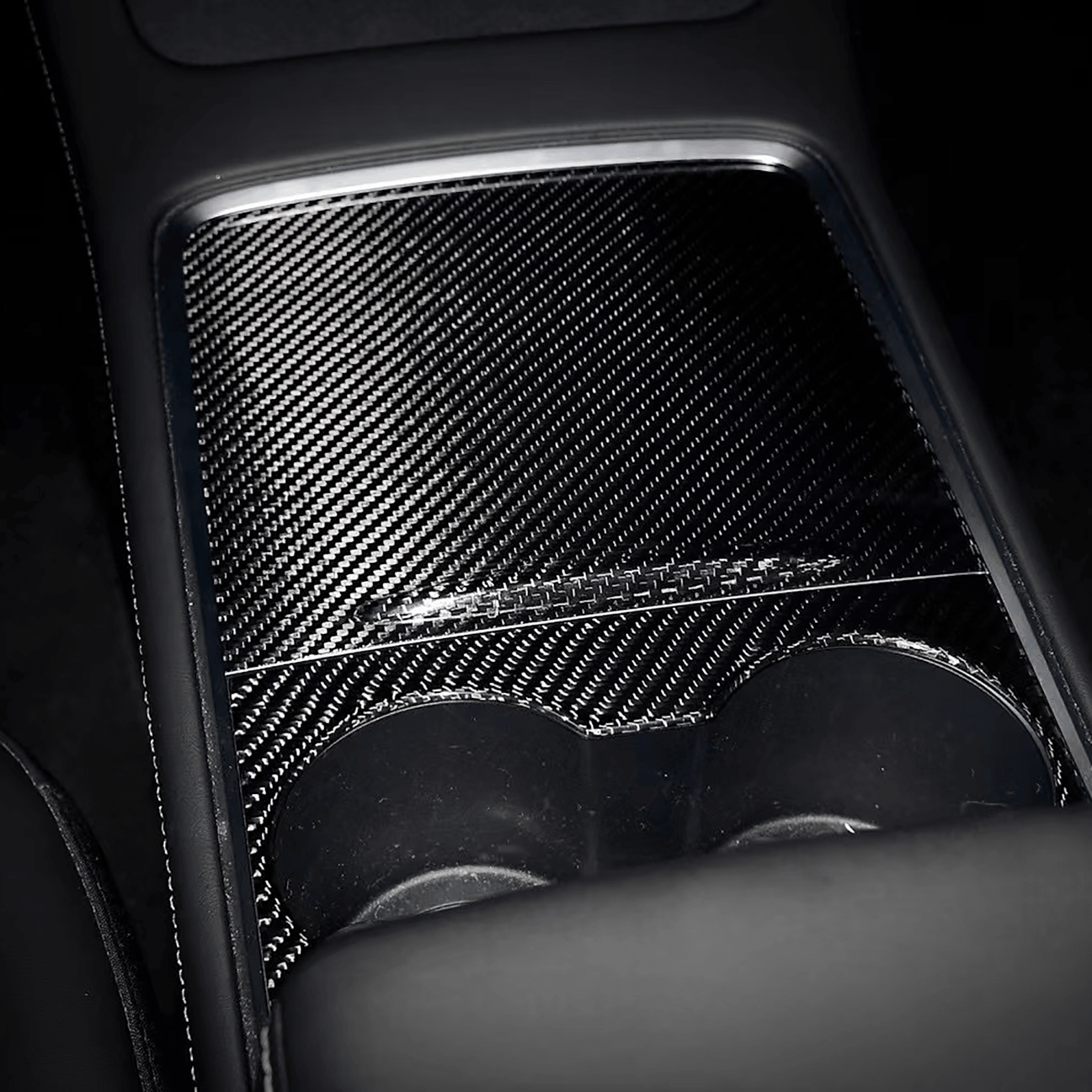 Rear Carbon Fiber Center Console Wraps For Tesla Model 3/Y-Motor Vehicle Interior Fittings-Teego
