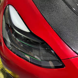 Carbon Fiber Headlight Eyebrow Trim Replacement For Tesla Model 3 & Y