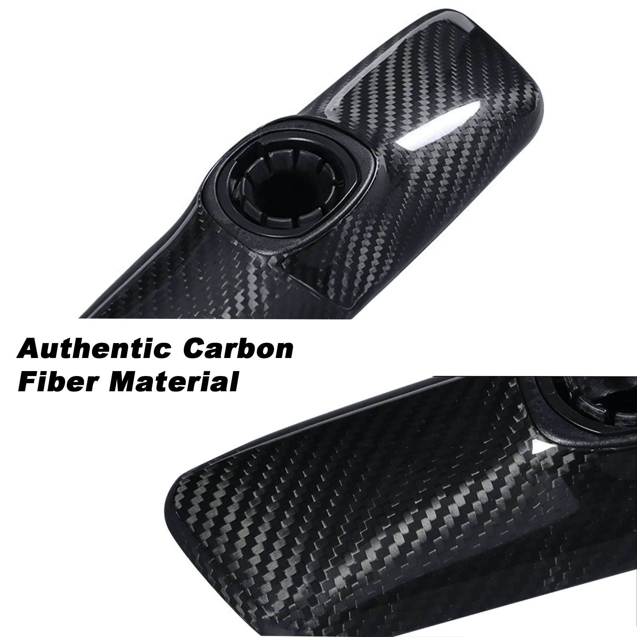 Tesla Interior Rearview Mirror Cover -Authentic carbon fiber, with a deep, intricate texture.