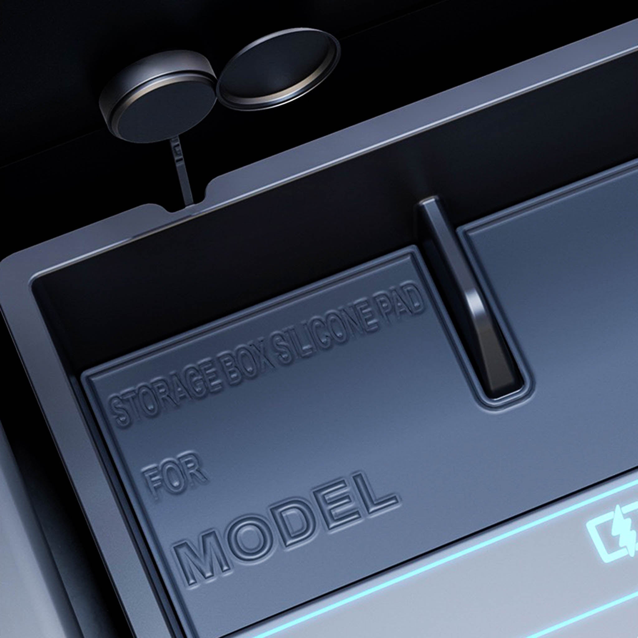 2024+ Tesla Model 3 Premium Center Console USB Hub with 27W Fast Charging & 7-Color Ambient Lighting