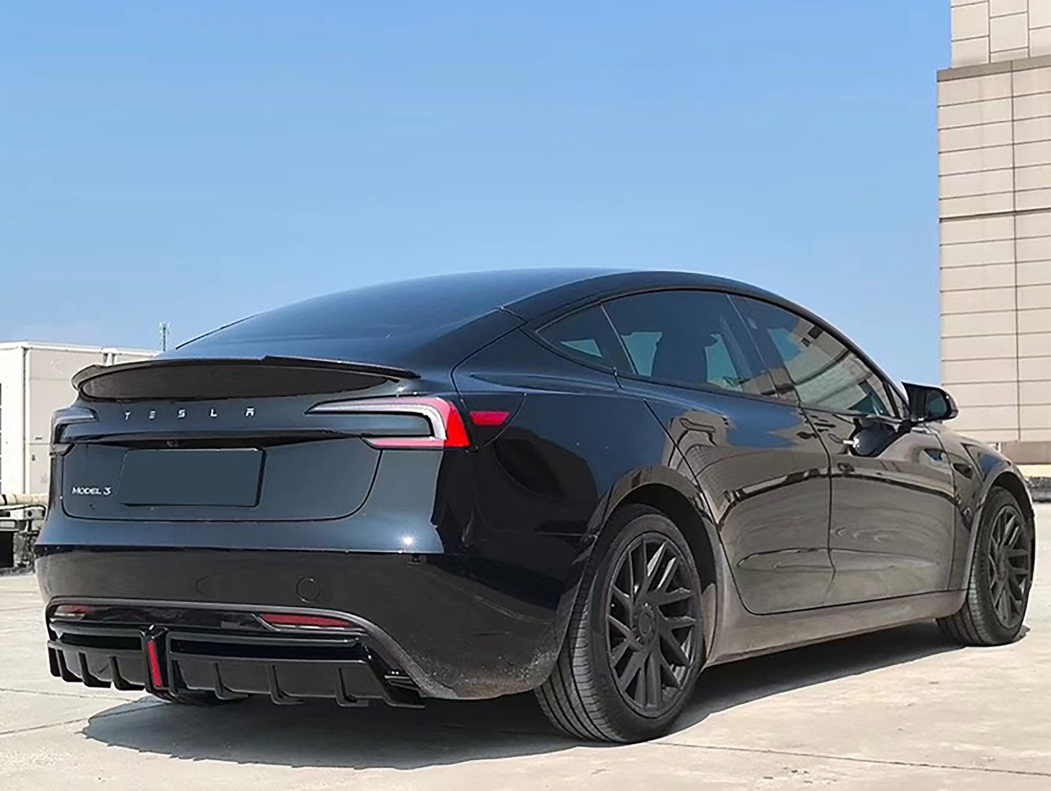 Tesla 2024+ Model 3 Highland Rear Bumper Diffuser with LED Brake Light