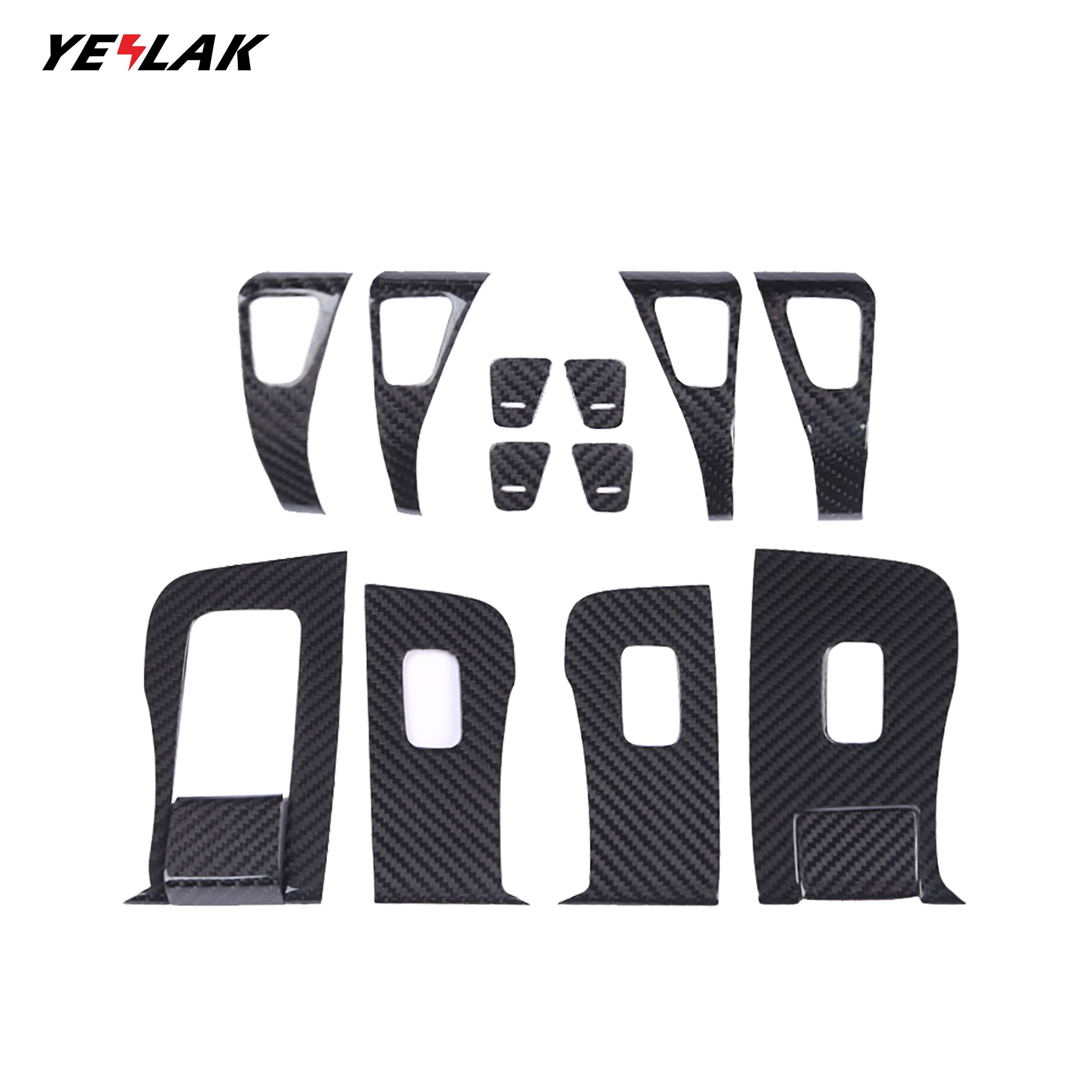 Real Carbon Fiber Window Switch Trim Cover for Tesla Model 3 & Model Y – Luxury Interior Upgrade
