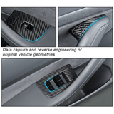 Real Carbon Fiber Window Switch Trim Cover for Tesla Model 3 & Model Y – Luxury Interior Upgrade