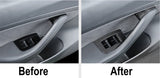 Real Carbon Fiber Window Switch Trim Cover for Tesla Model 3 & Model Y – Luxury Interior Upgrade