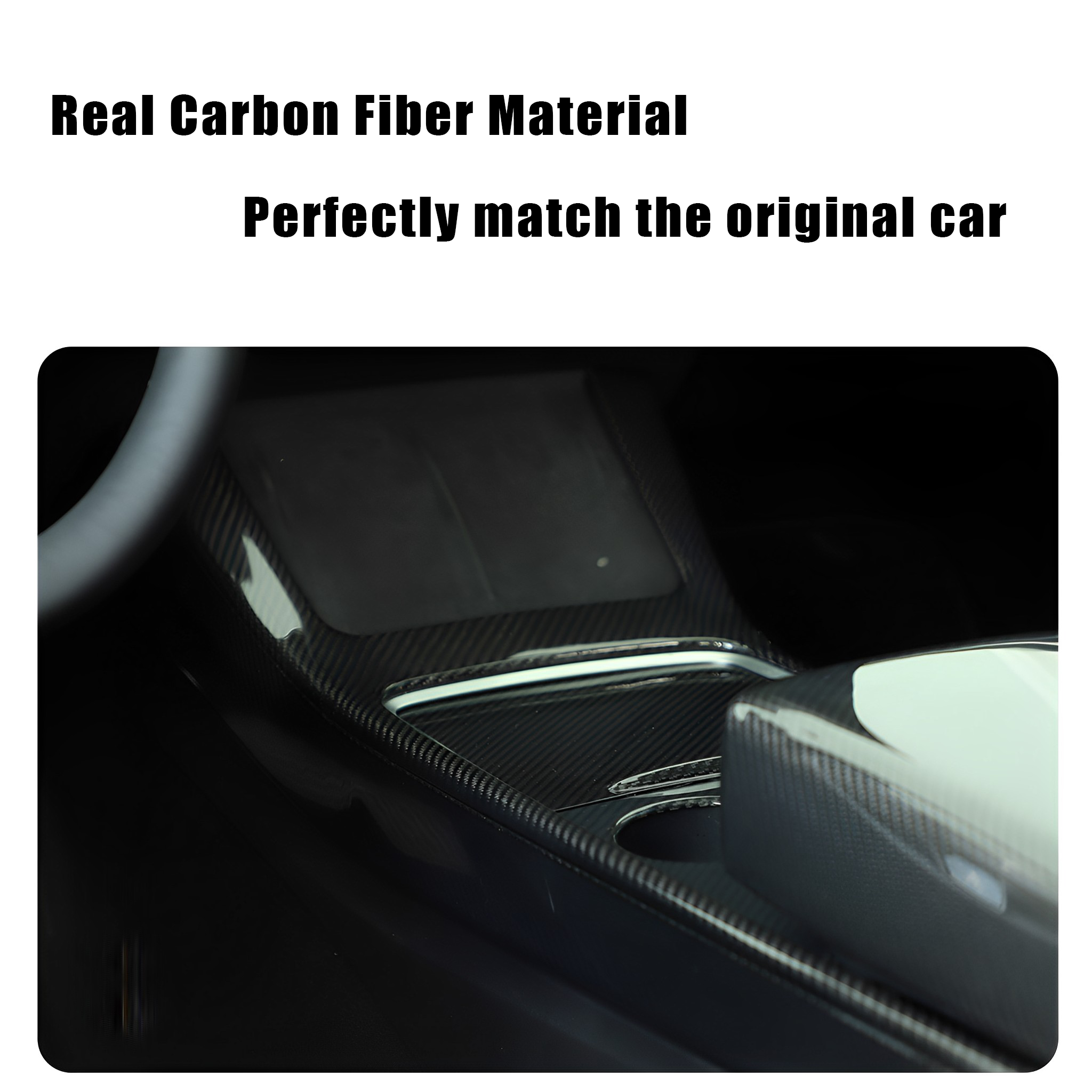 Carbon Fiber Center Console Side Trim Wrap For Tesla Model 3&Y