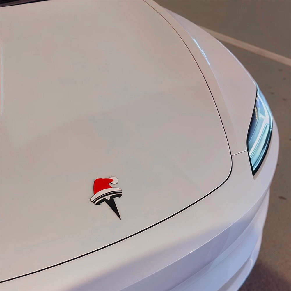 TESSGO Christmas Santa Hat Emblem Stickers FOR Tesla S 3 X Y Cybertruck