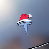 TESSGO Christmas Santa Hat Emblem Stickers FOR Tesla S 3 X Y Cybertruck