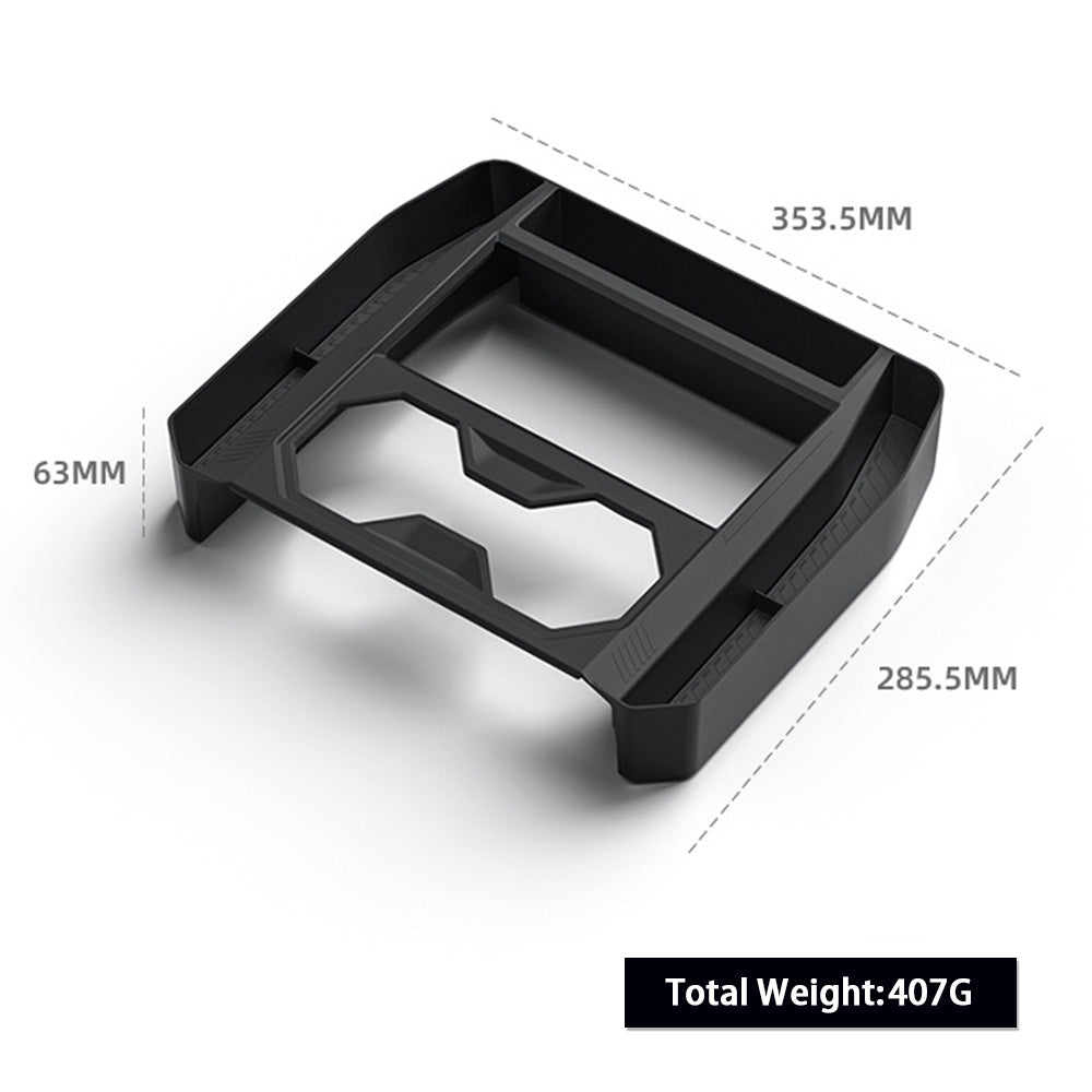 Tesla Cybertruck Center Console Side Storage Organizer – Upgraded with Side Pockets for Smartphone, Sunglasses, Cards & AirPods