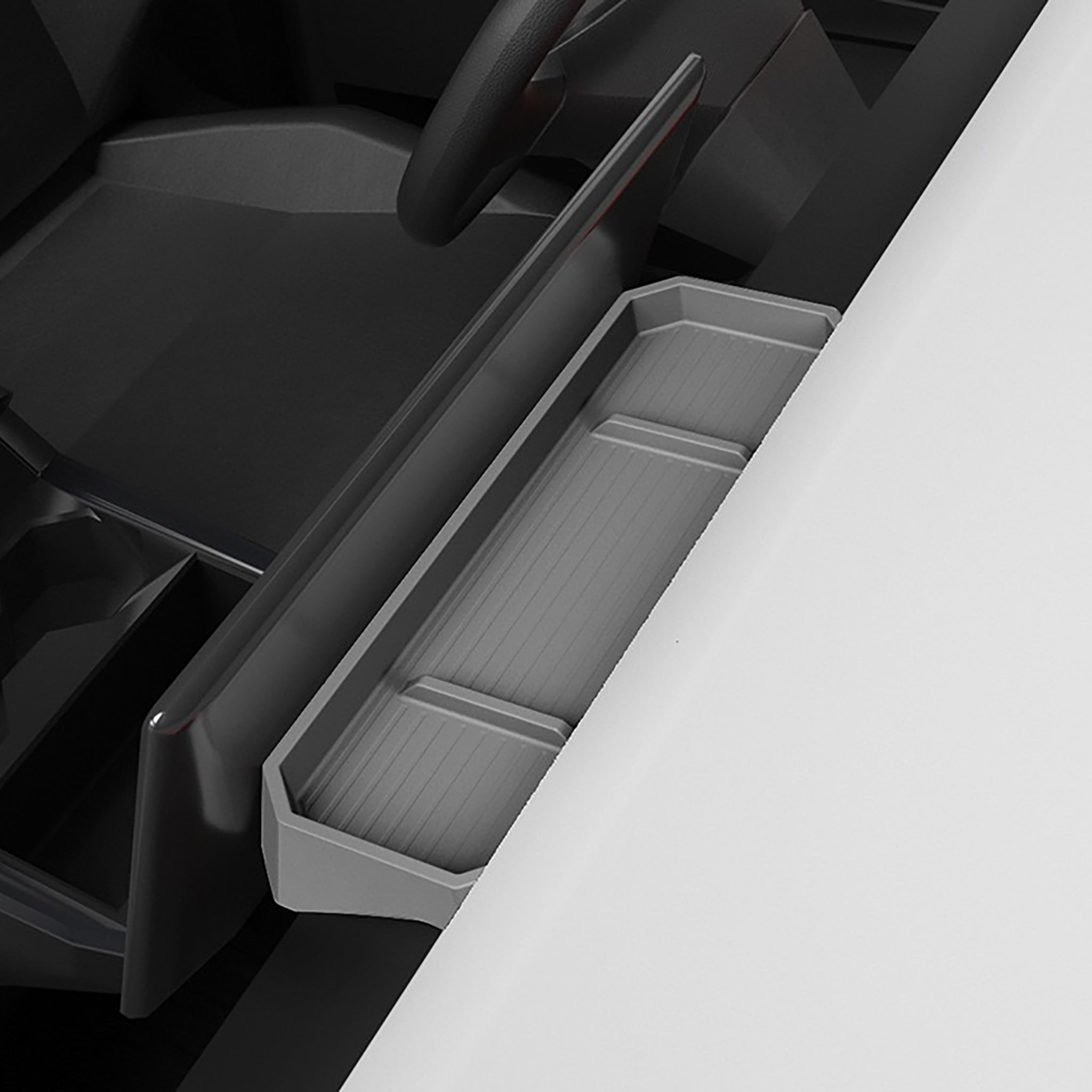 Custom Tesla Cybertruck Console Organizer - Hidden Storage Tray
