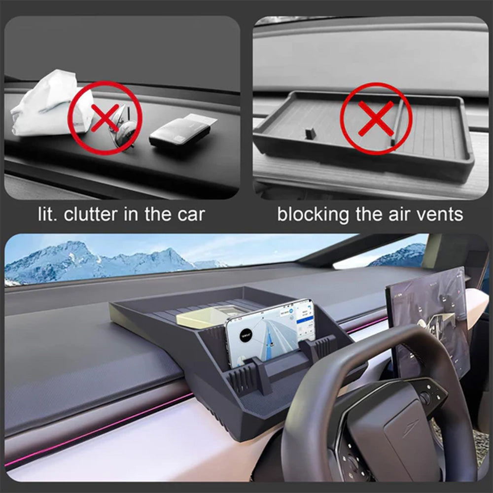 Tesla Cybertruck Multifunctional Phone Holder with Storage Tray