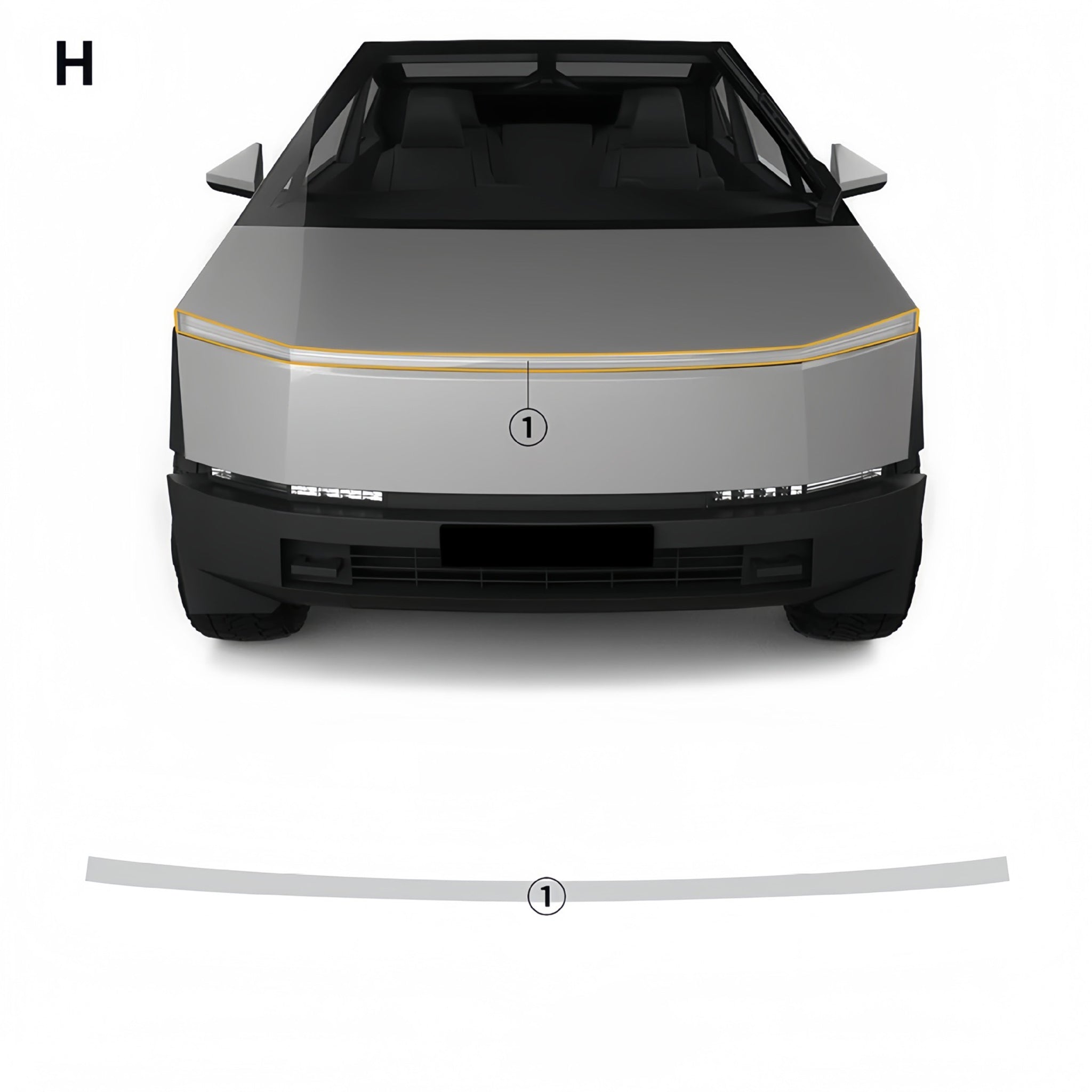 2024 Tesla Cybertruck Pre-cut Gloss Clear PPF Wrap Self-Healing TPU Film