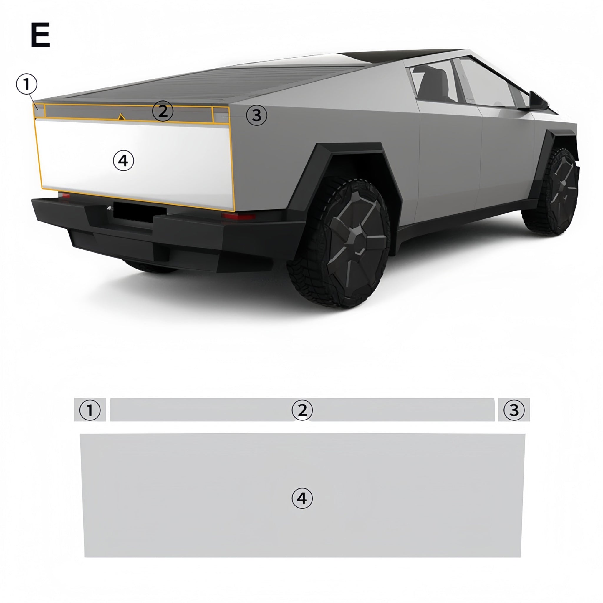 2024 Tesla Cybertruck Pre-cut Gloss Clear PPF Wrap Self-Healing TPU Film