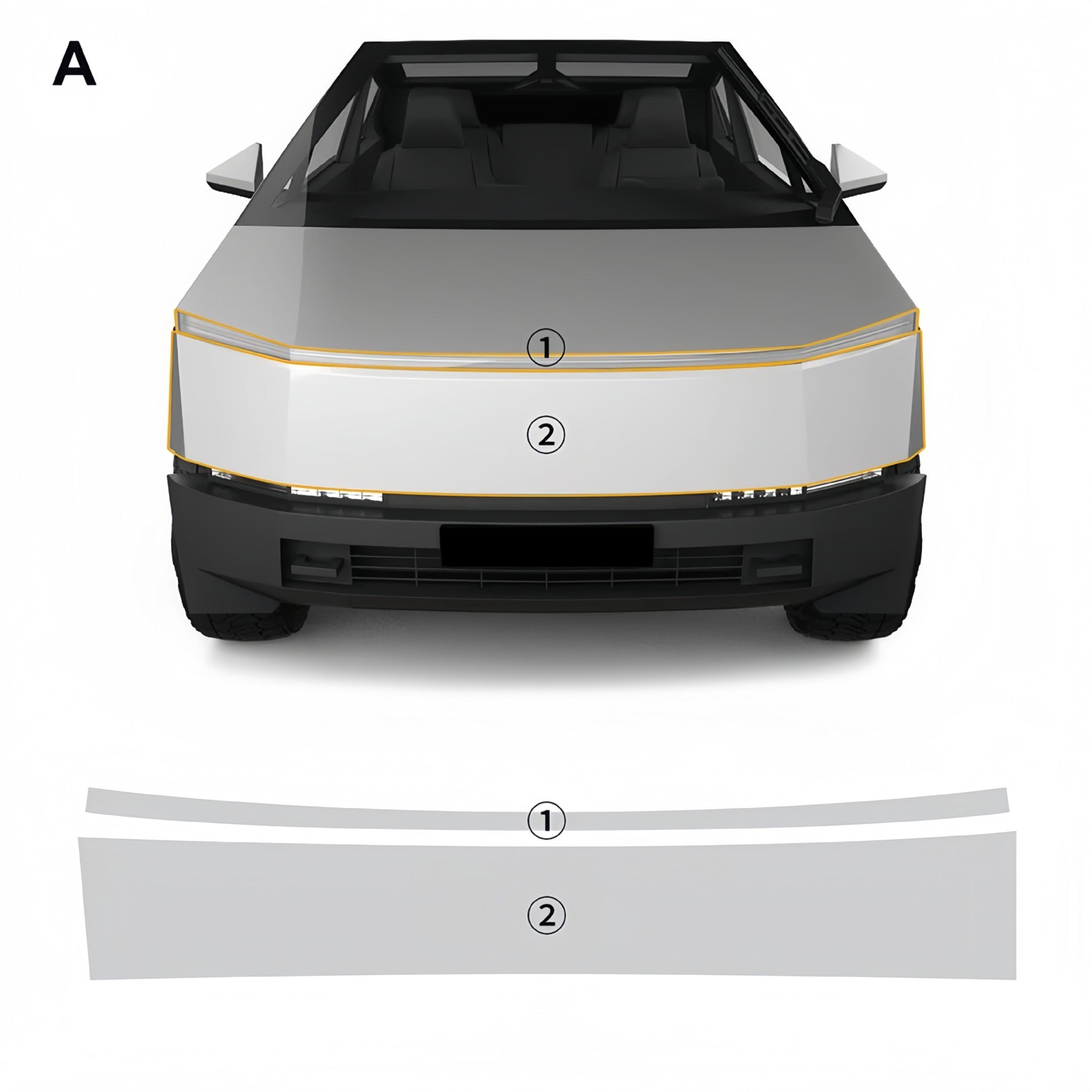 2024 Tesla Cybertruck Pre-cut Gloss Clear PPF Wrap Self-Healing TPU Film