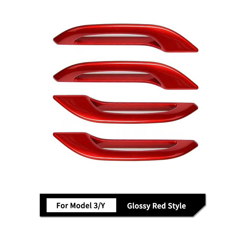 Tesla Door Handle Add-On for Model 3 & Model Y - glossy red style