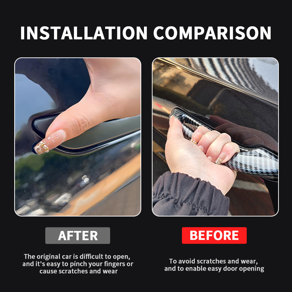Before vs after installation: Tesla Door Handle with handle Add-On for Model 3 & Model Y