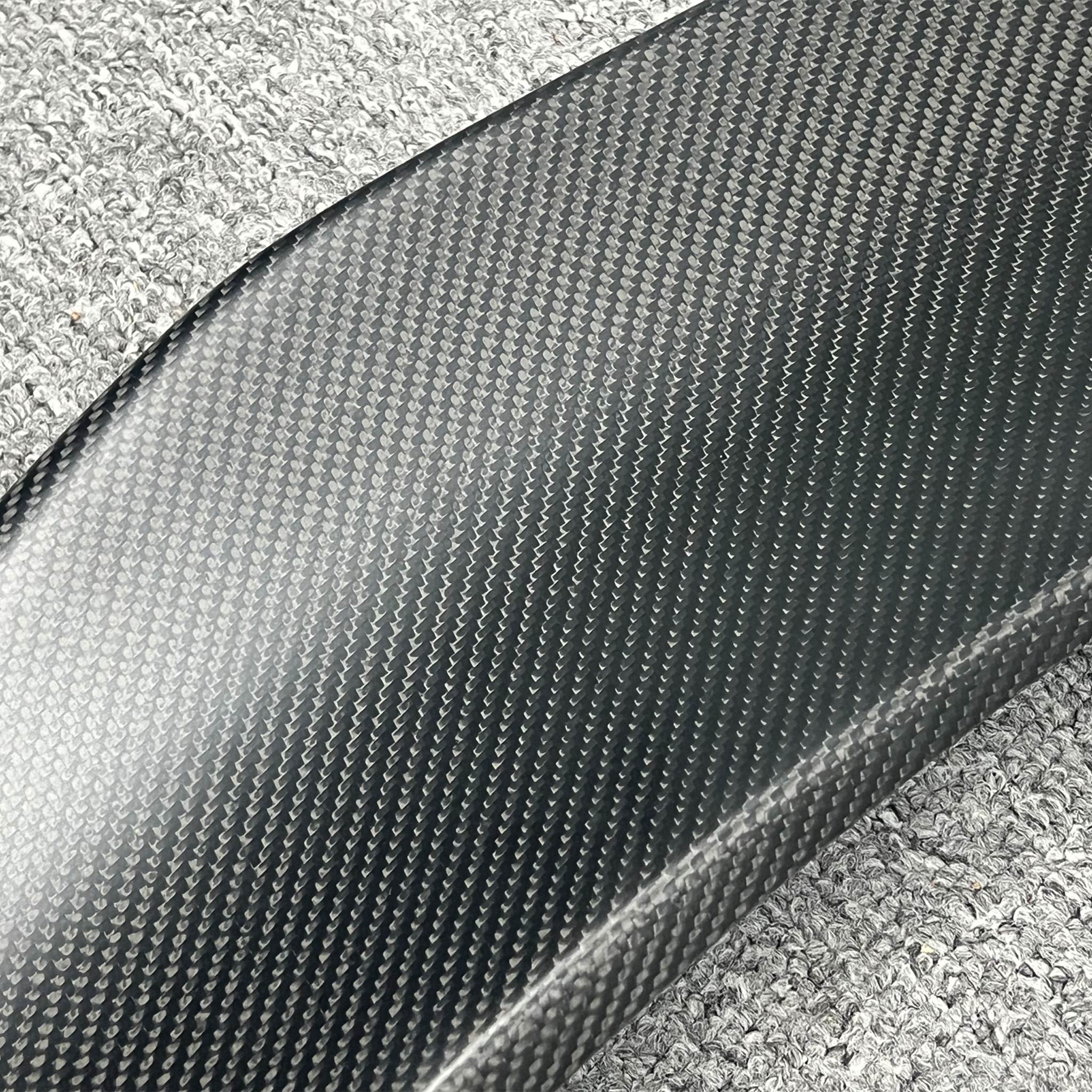 Texture detail of Real Carbon Fiber V-Style Spoiler for Tesla Model 3 Highland (2024+)