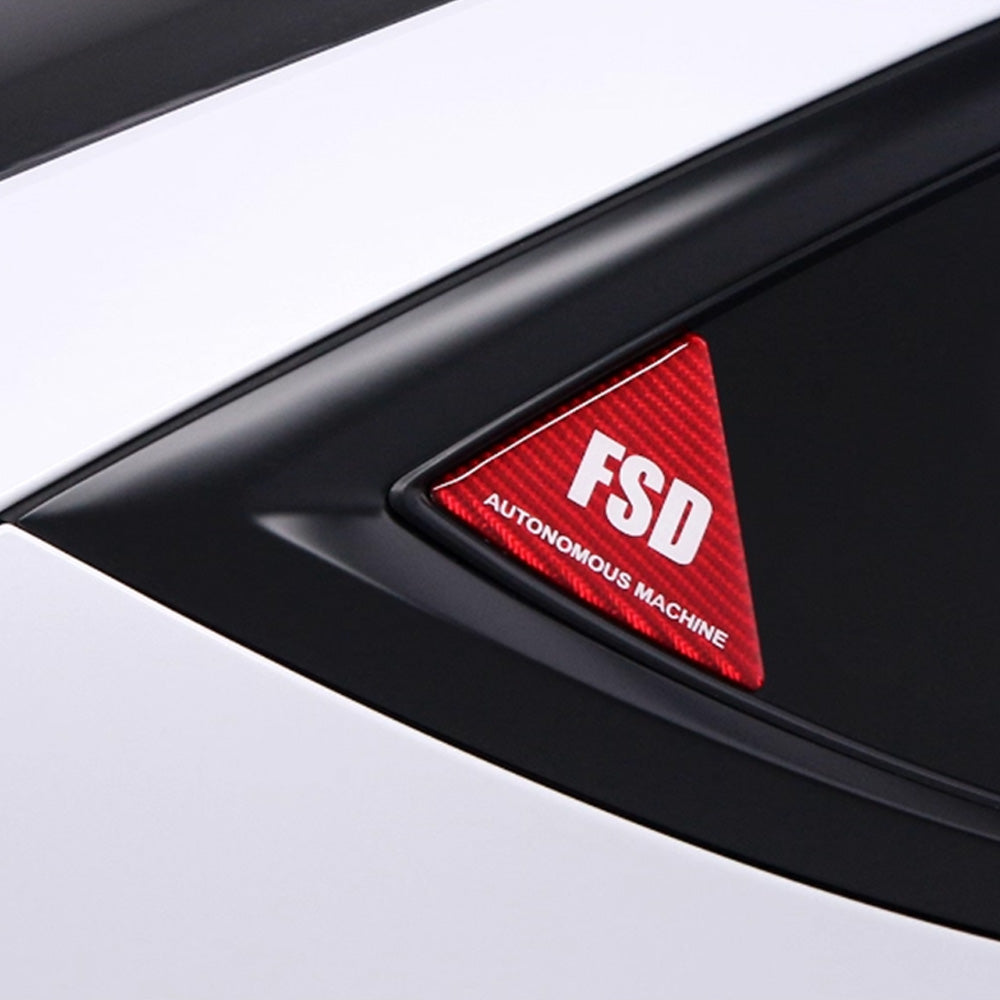 Tesla Model 3 & Y Carbon Fiber Rear Quarter Window Trim (FSD Mark)