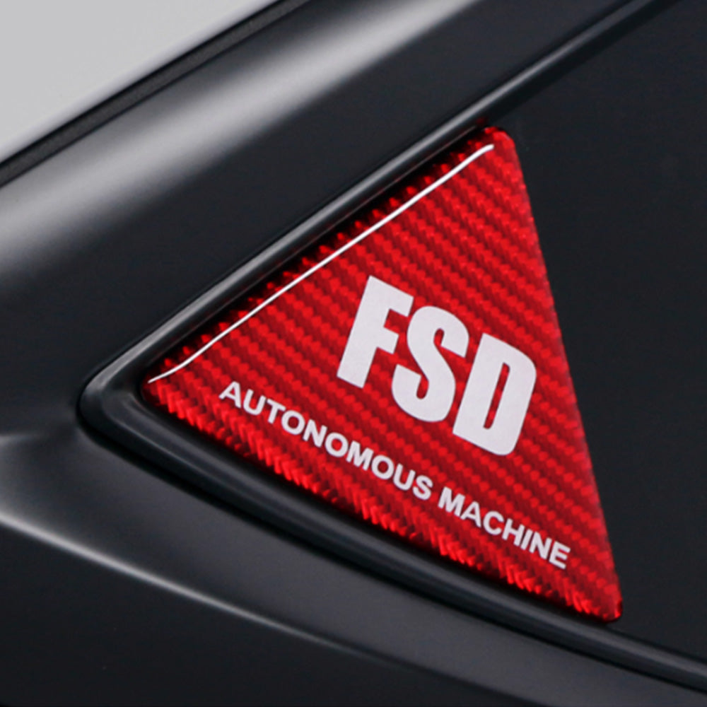 Tesla Model 3 & Y Carbon Fiber Rear Quarter Window Trim (FSD Mark)