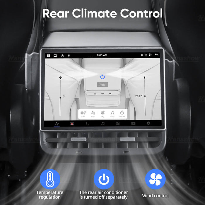 Tesla Model 3 & Y 8.6-Inch Rear Entertainment Screen – HD Display, Gaming, Streaming, and Comfort Controls