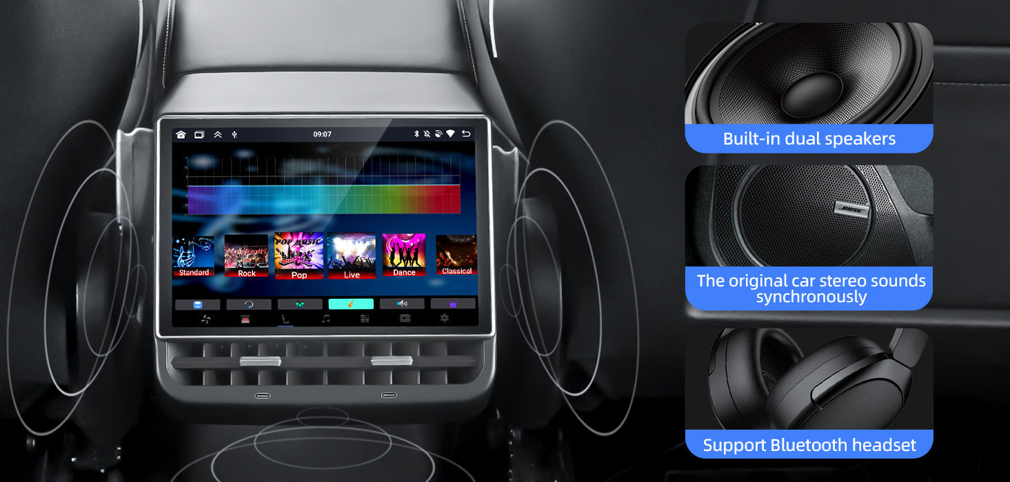 Tesla Model 3 & Y 8.6-Inch Rear Entertainment Screen – HD Display, Gaming, Streaming, and Comfort Controls