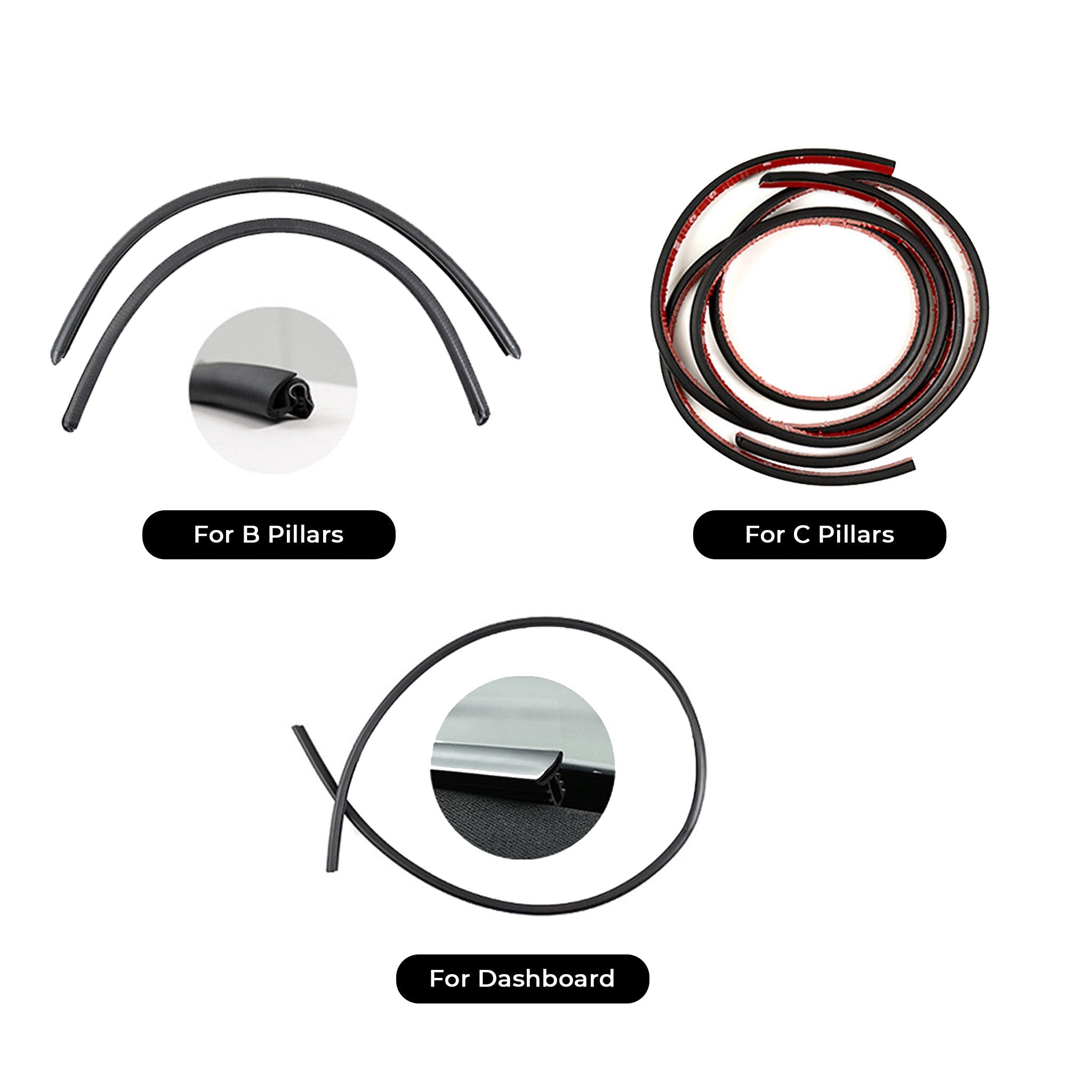 Tesla Model 3 / Y Wind Noise Reduction Door Seal Kit