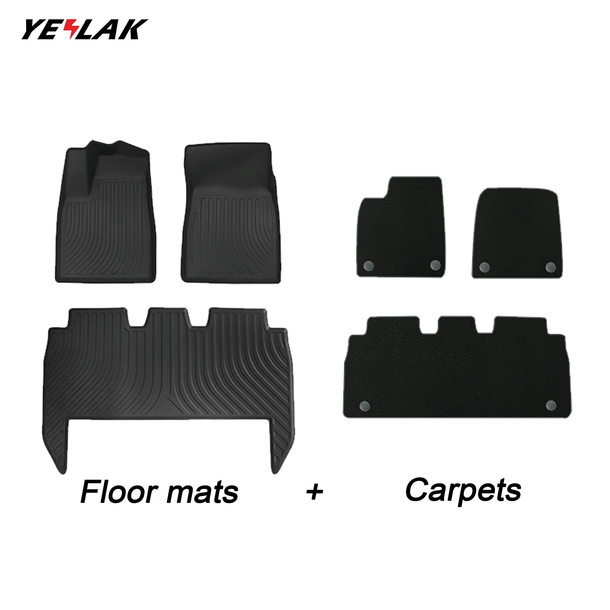 Tesla Model X All-Weather Floor Mats for 2016-2021 Pre-Refresh (5-Seater)