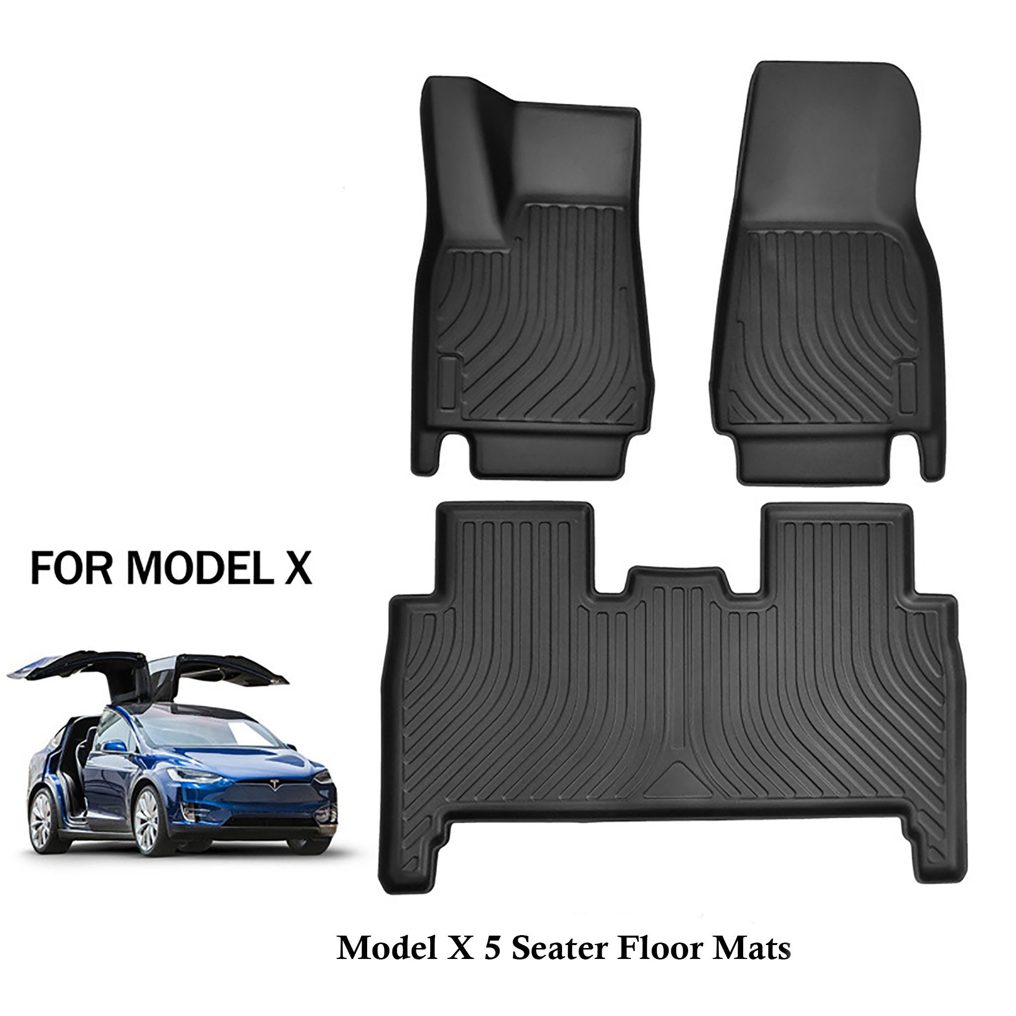 Floor Mats For Tesla Model X 2016-2023-Motor Vehicle Carpet & Upholstery-Teego