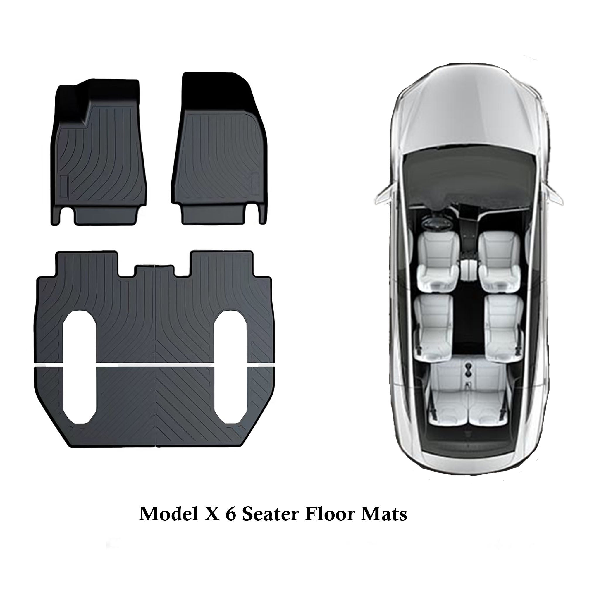 Floor Mats For Tesla Model X 2016-2023-Motor Vehicle Carpet & Upholstery-Teego