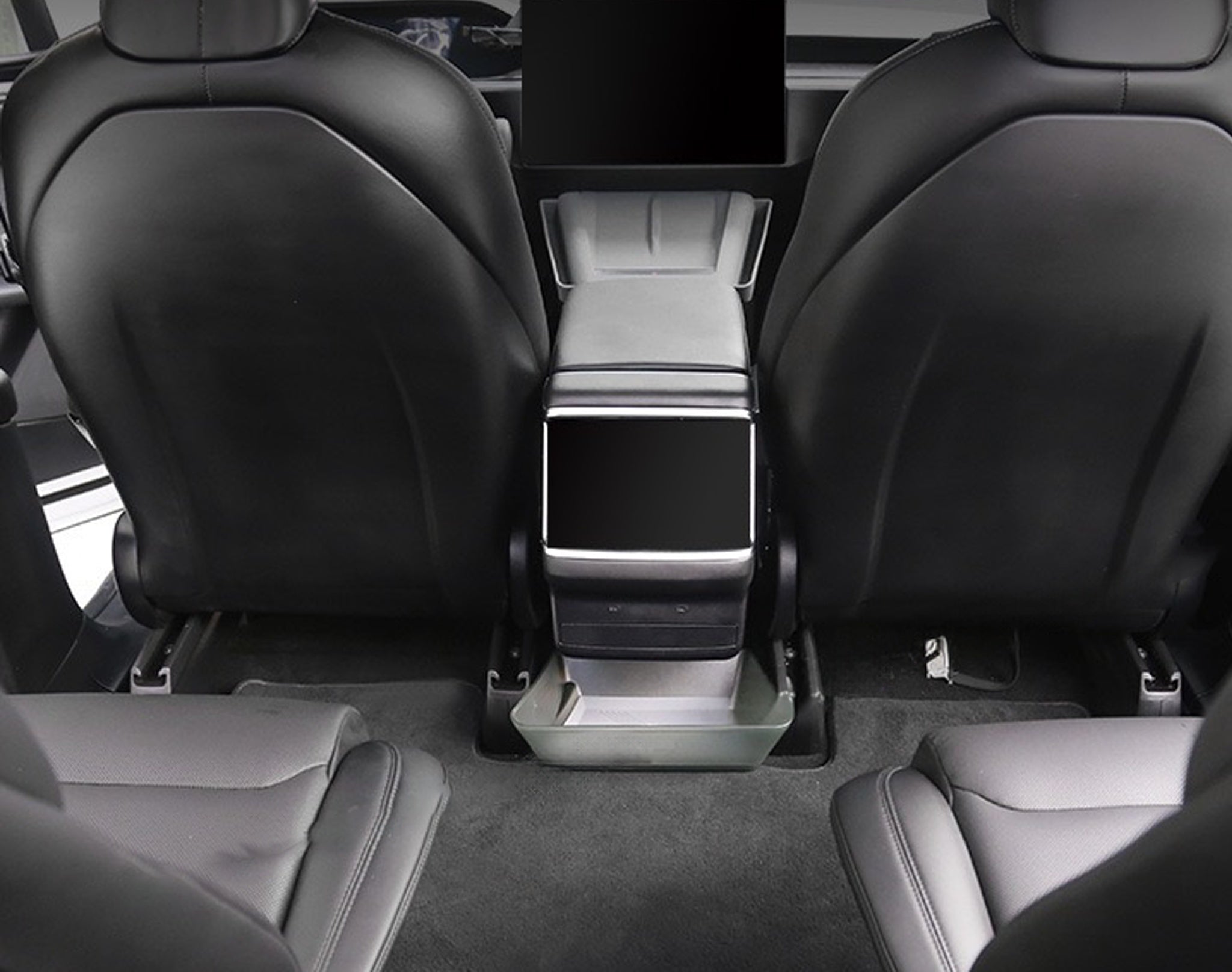 Tesla Model X Rear Seat Storage Box & Removable Trash Bin – Multi-Purpose Organizer for Drinks, Phones, Toys & Trash