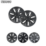 Tesla Model Y 19 Inch Gemini Wheel Cover Matte Black Hubcaps (4 Pcs Set) Curb Rash Protection