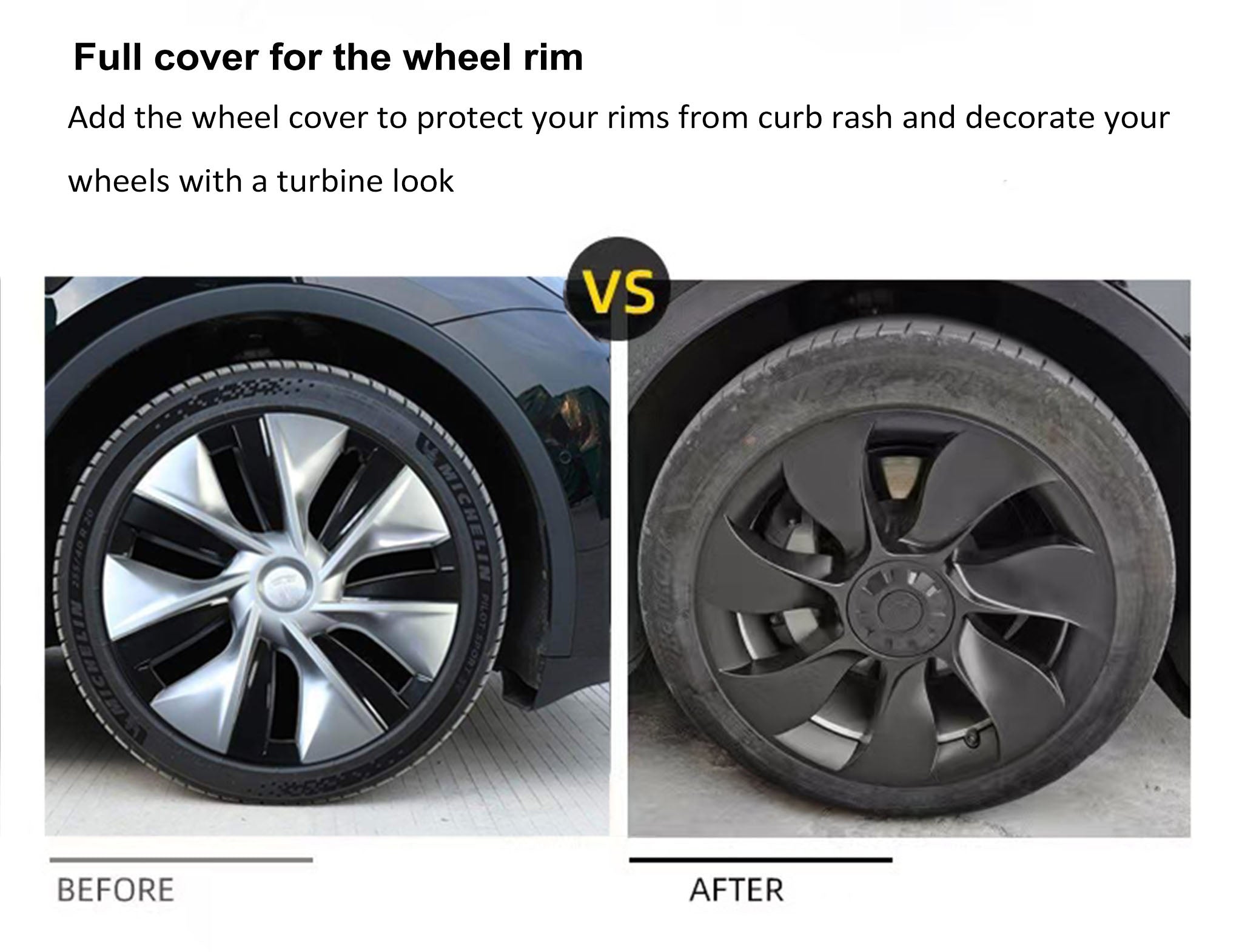 Teego Wheel Cover Hubcap 19 inch for Model Y - Full cover for the wheel rim