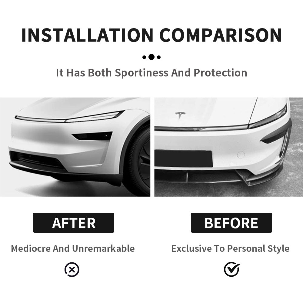 Tesla Model Y Carbon Fiber Front Lip Spoiler