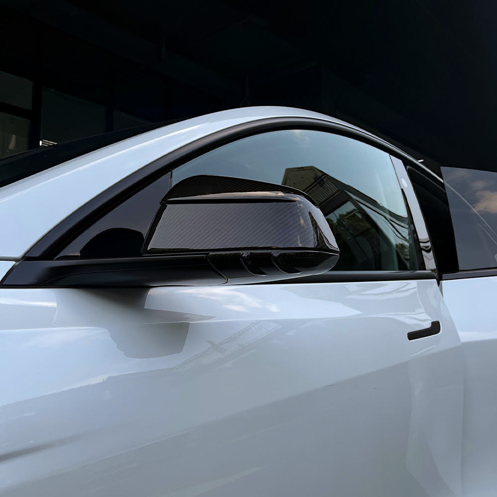 Tesla Model Y Carbon Fiber Mirror Covers (Upper & Lower)
