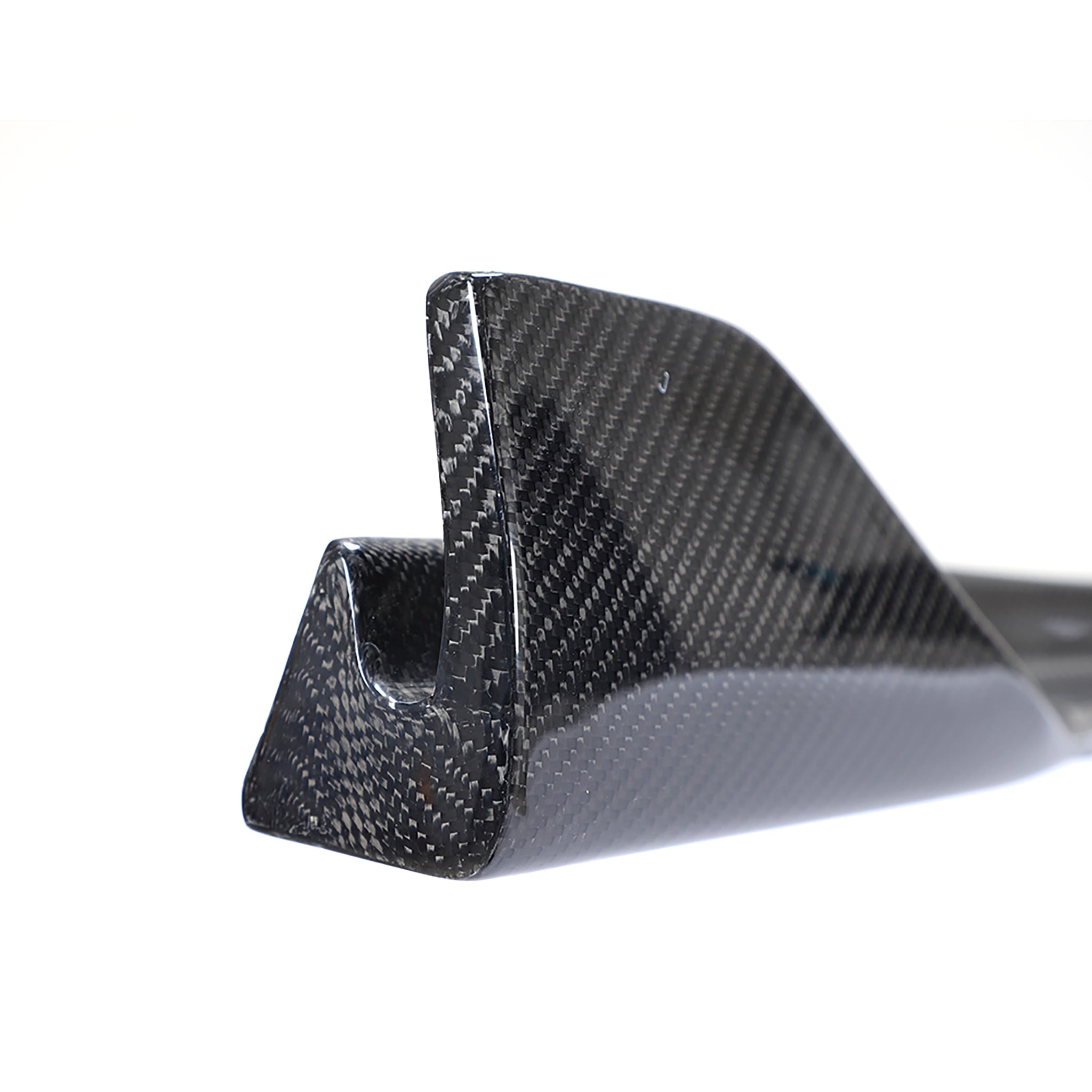 Close-up view of the carbon fiber texture on Tesla Model 3 V-Style Side Skirts