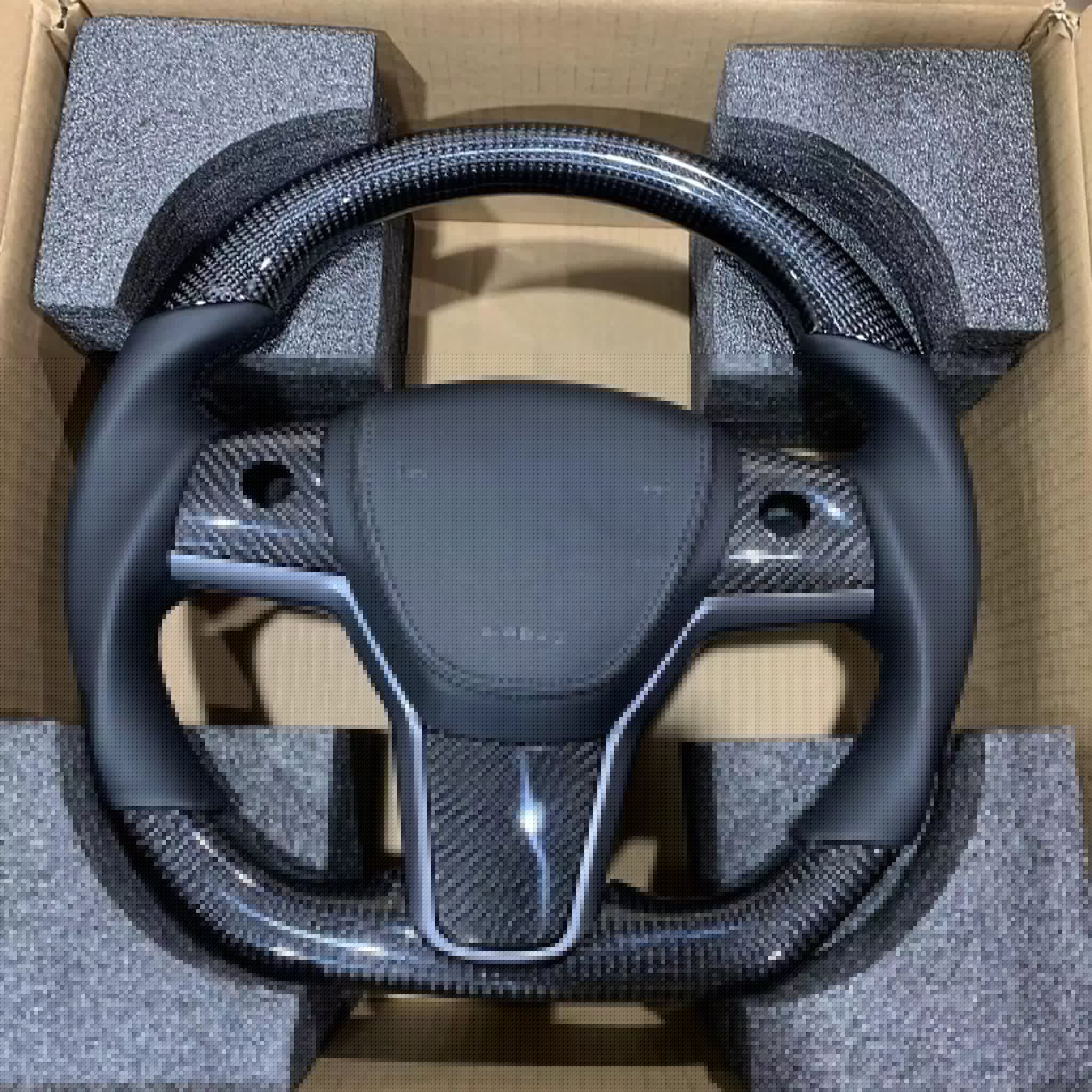 Carbon Fiber Sport Steering Wheel Upgrade for Tesla Model 3 (2017–2023.09) & Model Y (2020–2025.02) – Luxury Custom Interior Upgrade