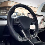 Carbon Fiber Sport Steering Wheel Upgrade for Tesla Model 3 (2017–2023.09) & Model Y (2020–2025.02) – Luxury Custom Interior Upgrade