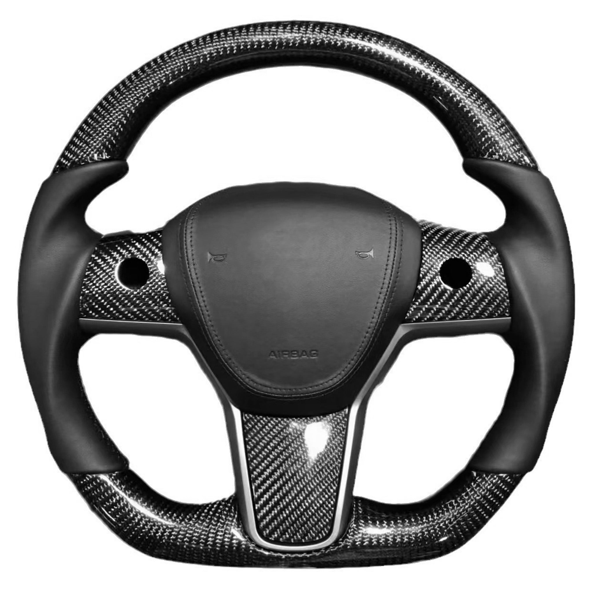 Carbon Fiber Sport Steering Wheel Upgrade for Tesla Model 3 (2017–2023.09) & Model Y (2020–2025.02) – Luxury Custom Interior Upgrade