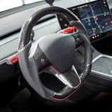 Carbon Fiber Sport Steering Wheel Upgrade for Tesla Model 3 (2017–2023.09) & Model Y (2020–2025.02) – Luxury Custom Interior Upgrade