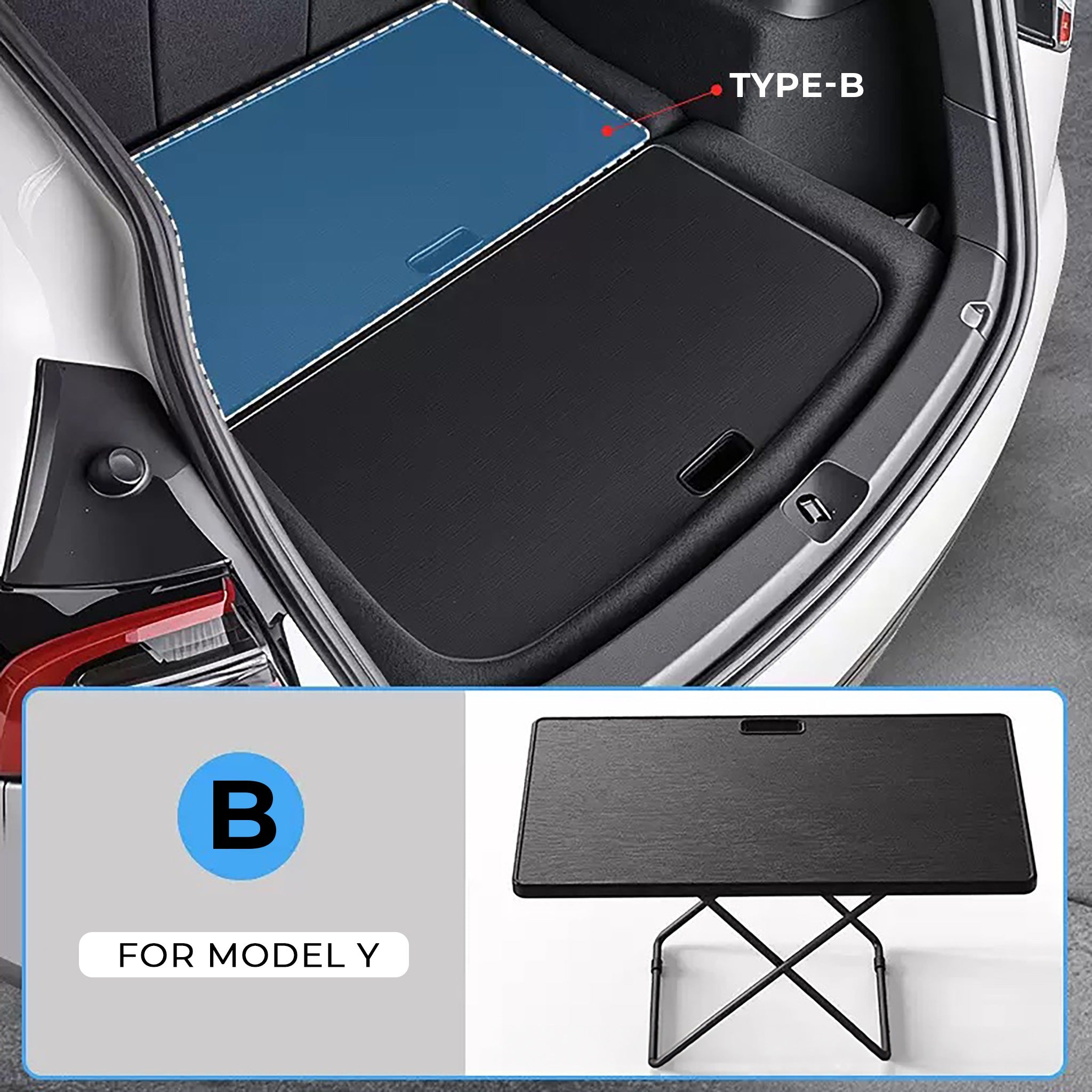 Tesla Model 3 & Y Sub-Trunk Portable Camping Table – Hidden Foldable Table for 2017–2024+