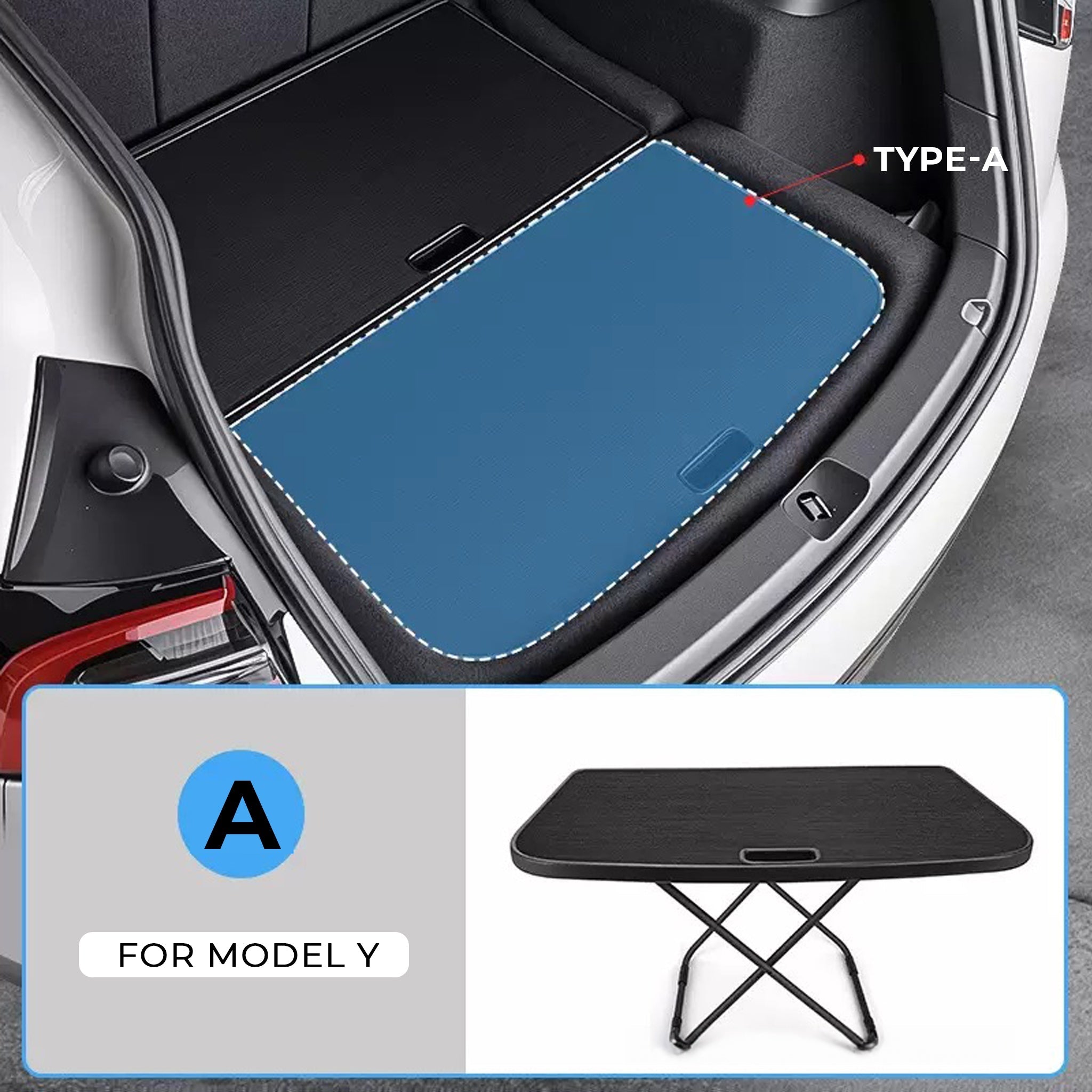 Tesla Model 3 & Y Sub-Trunk Portable Camping Table – Hidden Foldable Table for 2017–2024+
