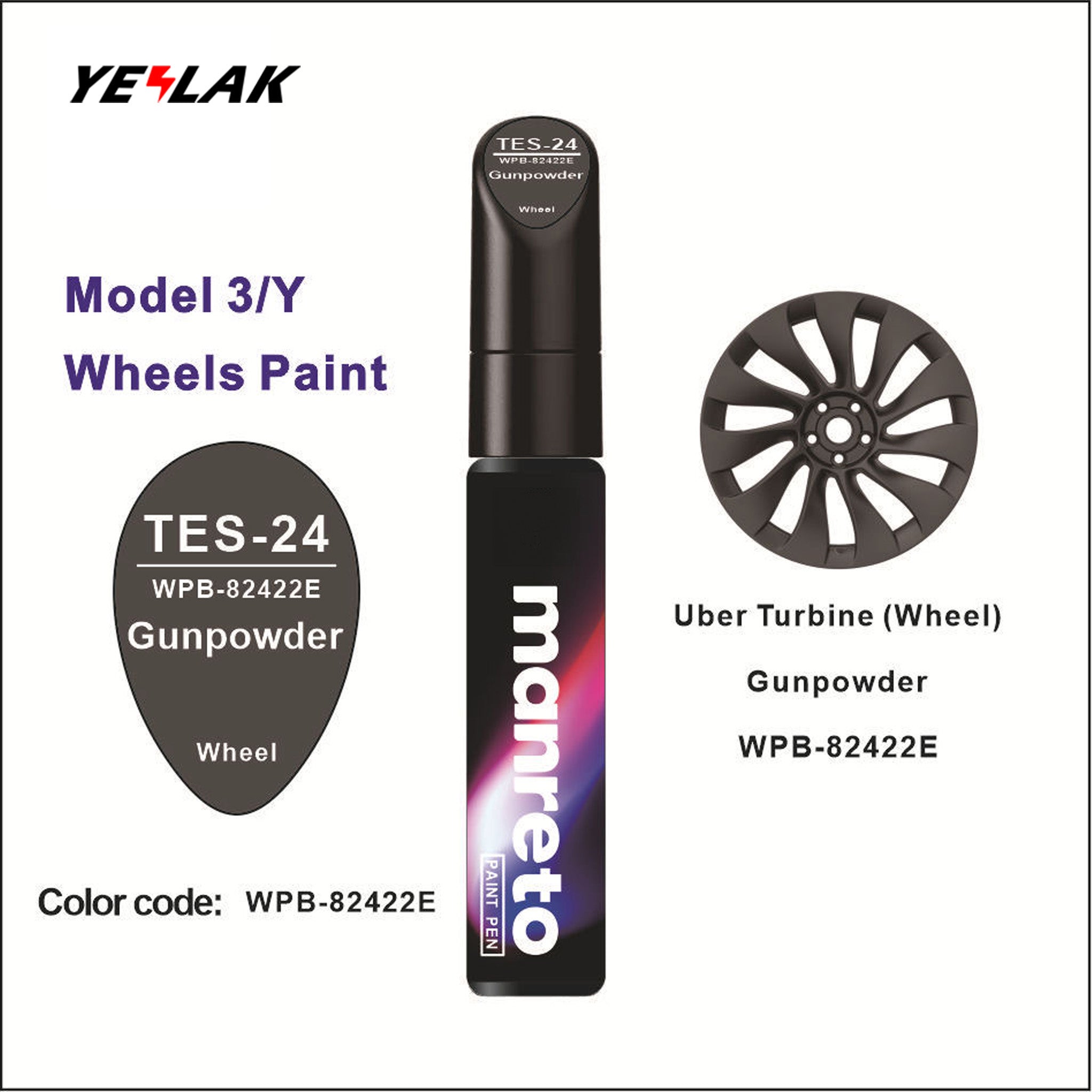 Tesla Touch-Up Paint Pen Repair Kit - Precision Color Match for All Tesla Models & Wheels