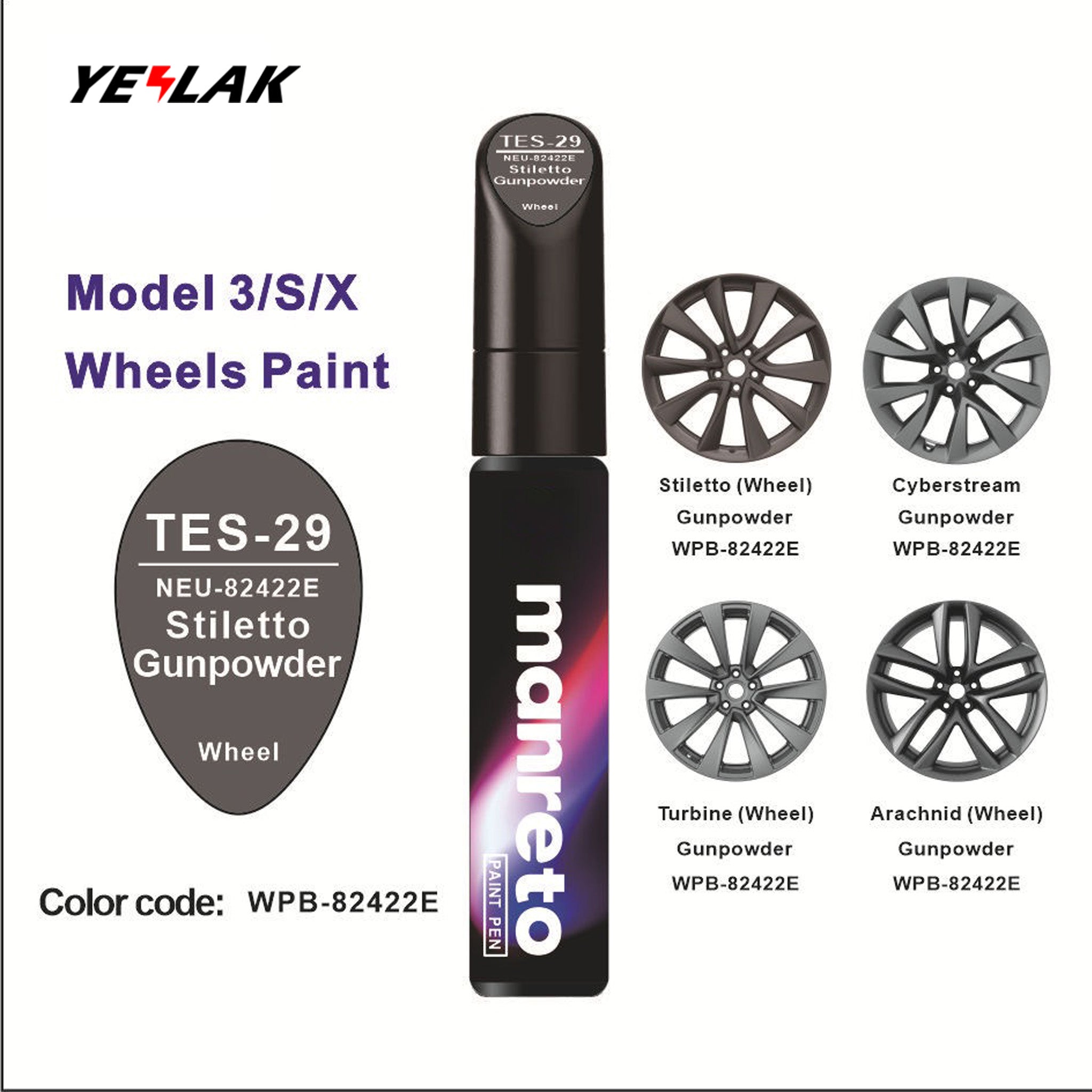 Tesla Touch-Up Paint Pen Repair Kit - Precision Color Match for All Tesla Models & Wheels