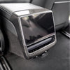 side view of Tesla Model Y with Glossy Carbon Fiber Rear Screen Frame overlay