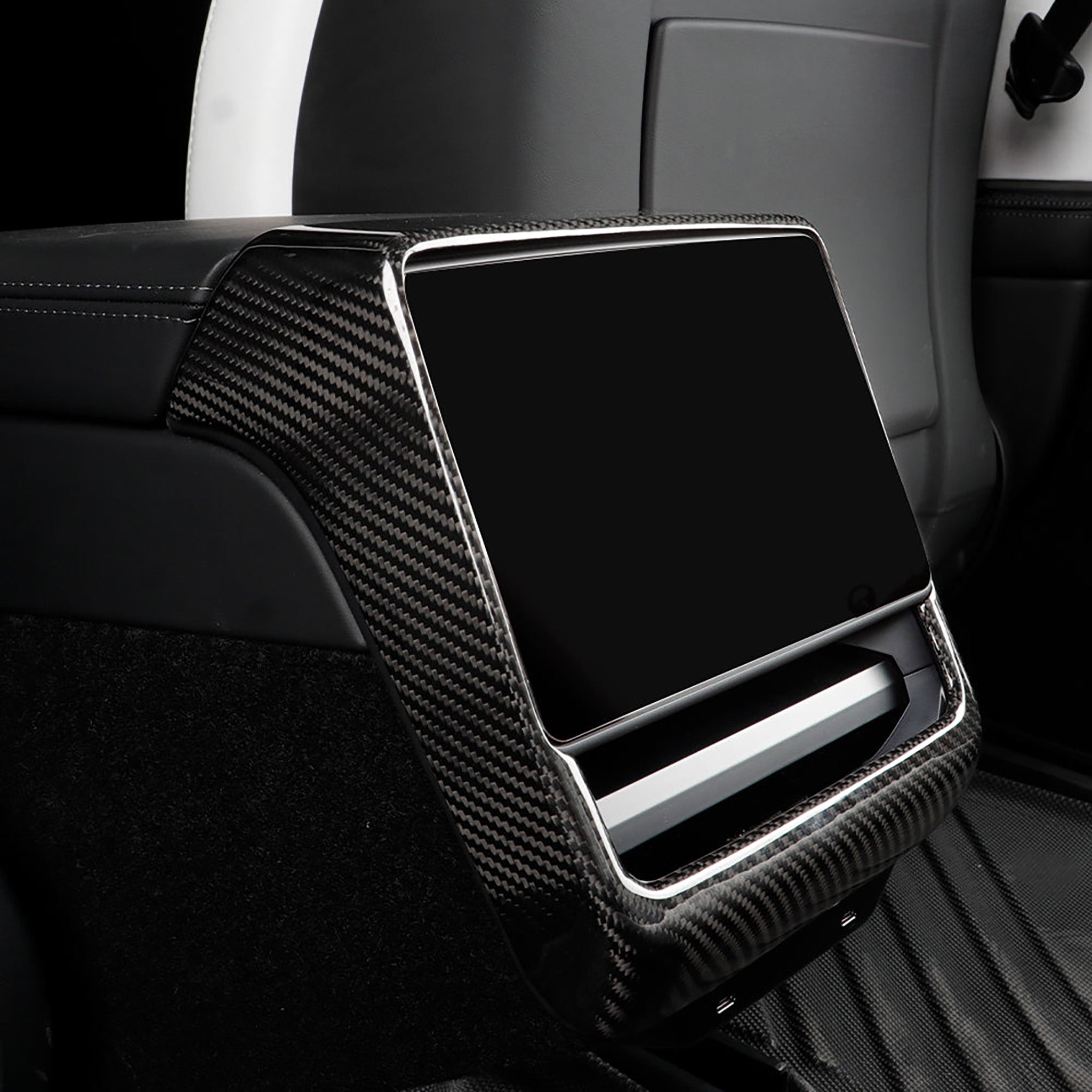 glossy Carbon Fiber Rear Screen Frame cover for 2024+ Model 3 & 2025+ Model Y