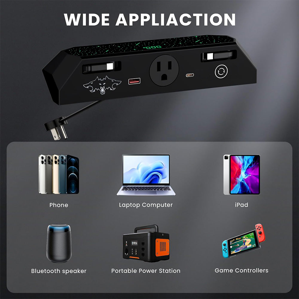 Tesla Cybertruck Center Console Multi-Ports USB Hub with Retractable Cables