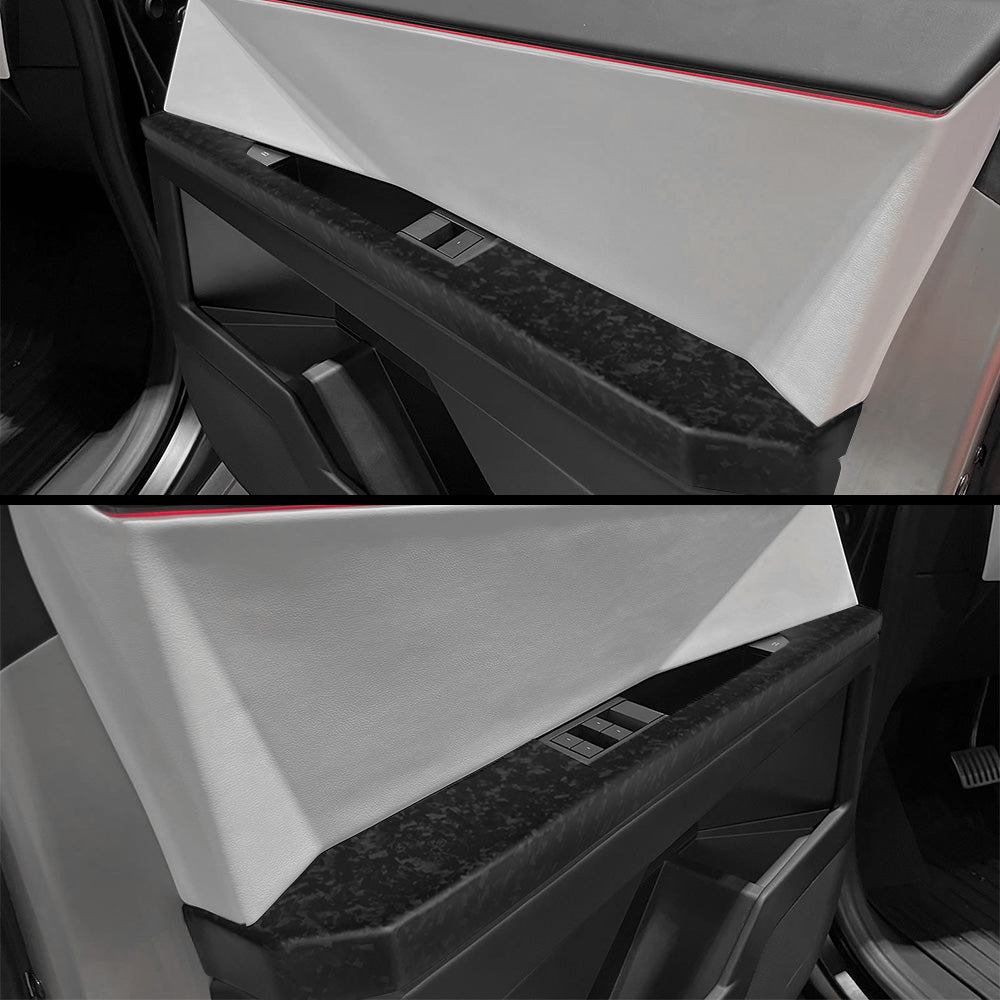 Tesla Cybertruck Forged Carbon Fiber Armrest Covers - Industrial-Style Interior Upgrade (Pre-Order)