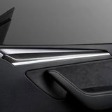 Font view of Tesla Model 3/Y Carbon Fiber Door Trim Cover