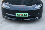Aero Front Lip Spoiler For Tesla 2024+ Model 3 Highland (3 pieces)